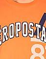 Aeropostale Men Orange Crew Neck Appliqued Logo T-Shirt