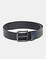 U.S. Polo Assn. Black Debossed Branding Leather Belt