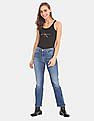 Calvin Klein Underwear Women Black Monogram Logo Print Cotton Bodysuit