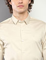 Calvin Klein Jeans Solid Satin Casual Shirt