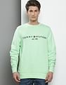 Tommy Hilfiger Men Green Graphic Print Crew Neck Sweatshirt