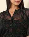 U.S. Polo Assn. Women Sheer Floral Printed Lace Top