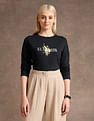 U.S. Polo Assn. Women Drop Shoulder Embroidered Cotton T-Shirt