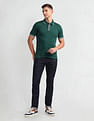 Arrow Sports Stripe Collar Solid Polo Shirt