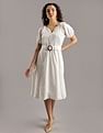 Tommy Hilfiger Cotton Split Neck A-Line Dress