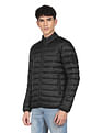 Flying Machine High Neck Solid Quilted Jacket