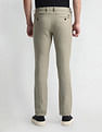 Arrow Sports Cotton Linen Mid Rise Trousers