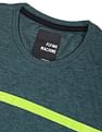 Flying Machine Crew Neck Brand Stripe Heathered T-Shirt