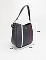 Tommy Hilfiger Striped Navy Pu Handbag