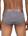 Calvin Klein Underwear Men Grey Mid-Waist Solid Cotton Briefs