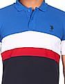 U.S. Polo Assn. Men Multi Colour Cotton Striped Polo Shirt