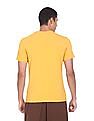Tommy Hilfiger Men Yellow Vinyl Logo Print Solid T-Shirt