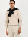 Calvin Klein Jeans Basket Weave Cotton Textured Sweater