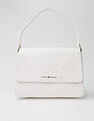 Tommy Hilfiger Logo Beige Pu Hand Bag