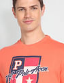 U.S. Polo Assn. Men Peach Brand Printed Cotton T-Shirt
