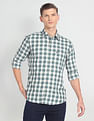 Arrow Sports Plaid Twill Slim Casual Shirt