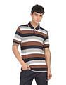 AD by Arvind Cotton Horizontal Stripe Polo Shirt