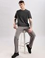 Calvin Klein Jeans Mens Black Self-design T-Shirts