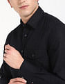 Tommy Hilfiger Solid Regular Fit Plain Woven Shirt