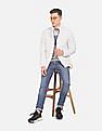 U.S. Polo Assn. Men White Stand Collar Quilted Jacket With Pouch