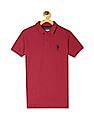 U.S. Polo Assn. Kids Pink Boys Solid Cotton Pique Polo Shirt