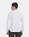 Flying Machine Mandarin Collar Tonal Print Shirt
