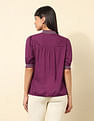 U.S. Polo Assn. Women Ruffle Neck Solid Top