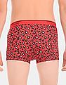 Calvin Klein Underwear Men Red CK One Allover Leopard Print Stretch Trunks