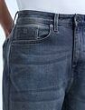 Flying Machine Cobain Loose Fit Whiskered Jeans