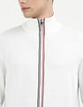 Tommy Hilfiger Tipped Cotton Zip Through Sweater