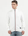 Tommy Hilfiger Tipped Cotton Zip Through Sweater