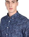 Flying Machine Button-Down Collar Floral Print Shirt