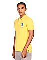 U.S. Polo Assn. Men Yellow Ribbed Collar Pique Polo Shirt