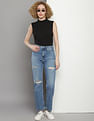 Calvin Klein High Rise Straight Fit Jeans