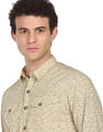 Flying Machine Double Patch Pocket Abstract Print Shirt