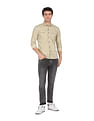 Flying Machine Double Patch Pocket Abstract Print Shirt