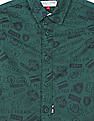 U.S. Polo Assn. Kids Boys Spread Collar Brand Print Shirt