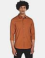 Calvin Klein Men Rust Slim Fit Solid Casual Shirt