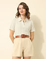 U.S. Polo Assn. Women Schiffli Regular Fit Polo Shirt