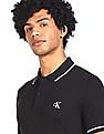 Calvin Klein Men Black Slim Fit Tipped Polo Shirt