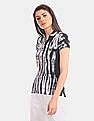 U.S. Polo Assn. Women Black Tie And Dye Pique Polo Shirt