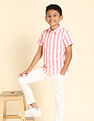U.S. Polo Assn. Kids Boys Vertical Stripe Twill Shirt