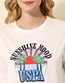 U.S. Polo Assn. Women Boyfriend Fit Tropical Printed T-Shirt