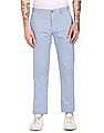 Tommy Hilfiger Men Blue Denton Regular Fit Solid Casual Trousers
