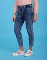 Flying Machine Women High Rise Acid Wash Slim Fit Jeans