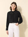 U.S. Polo Assn. Women Embroidered Yoke Top