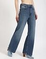 Calvin Klein Jeans Womens Light Washed Wide Leg Jeans