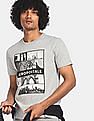 Aeropostale Men Light Grey Graphic Print Heathered T-Shirt