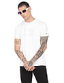 Tommy Hilfiger Men White Slim Fit Applique Flag T-Shirt