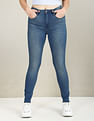 U.S. Polo Assn. Women High Rise Skinny Fit Tinted Jeans